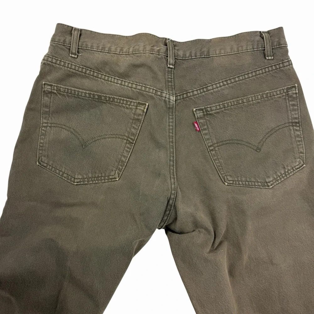 VTG Levi's 550 Relaxed Fit Moss Green Denim Jean Men W34 L32 Red Tab Made In USA